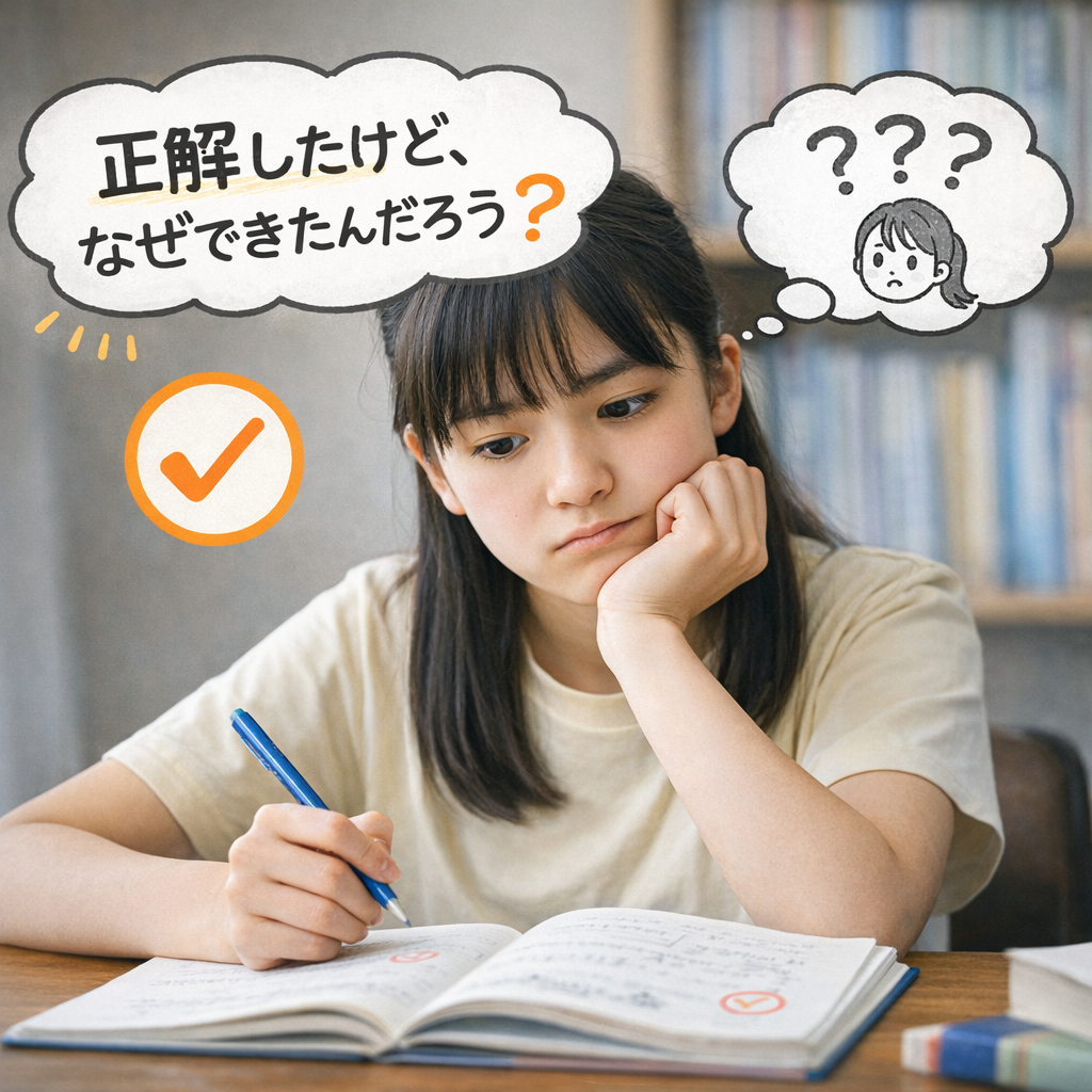 正解したがなぜできたのか説明できず戸惑っている状態